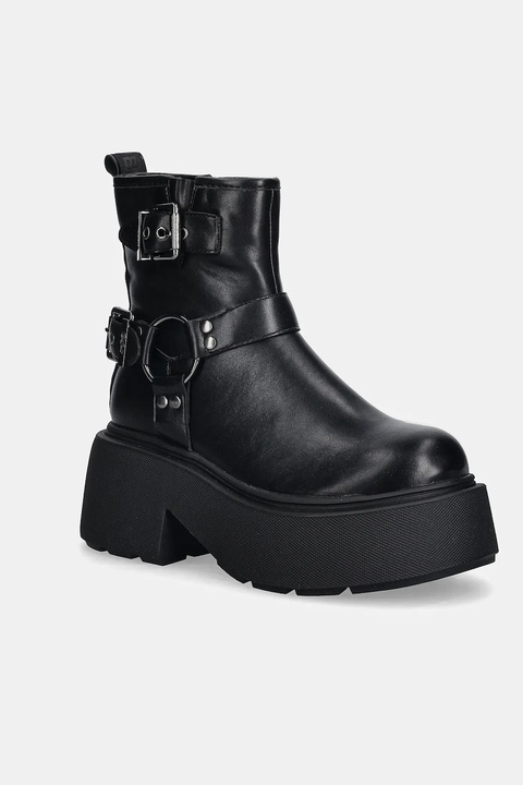 Buffalo botki Vicious Biker Short damskie kolor czarny na platformie 1270157-BLK - zdjęcie produktu nr 1