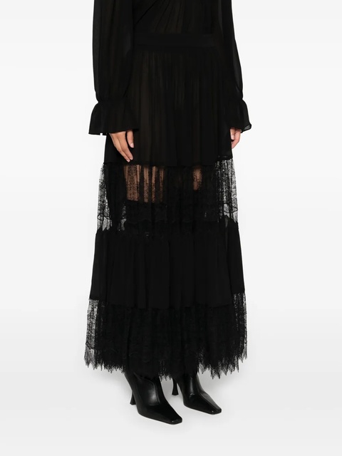 Chloé tiered lace-trimmed maxi skirt - Black - zdjęcie produktu nr 2
