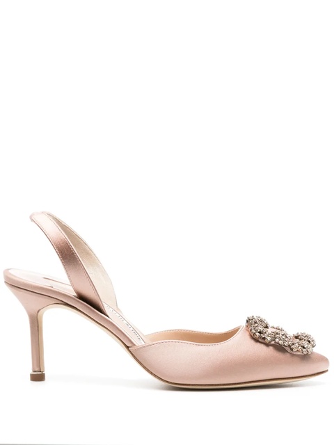 Manolo Blahnik Hangisli 70mm crystal-buckle pumps - Pink - zdjęcie produktu nr 1