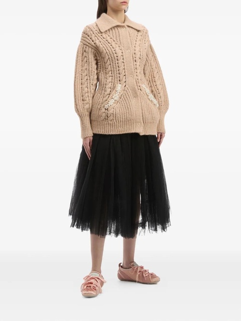 Simone Rocha cable-knit cardigan - Pink - zdjęcie produktu nr 1