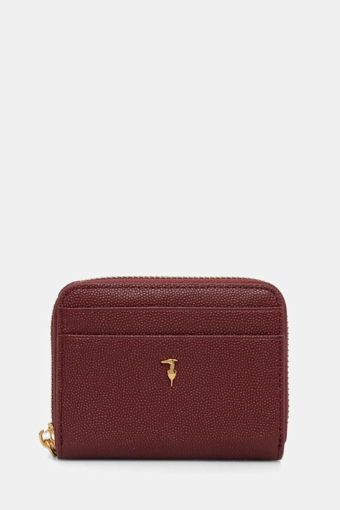 Trussardi portfel skórzany damski kolor bordowy I041E000072N - zdjęcie produktu nr 1