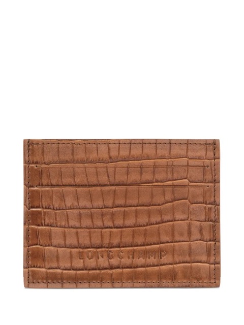 Longchamp crocodile-effect leather cardholder - Brown - zdjęcie produktu nr 1