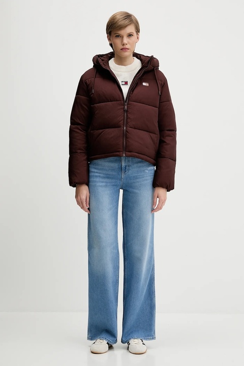 Tommy Jeans kurtka kolor brązowy zimowa DW0DW21625 - zdjęcie produktu nr 2