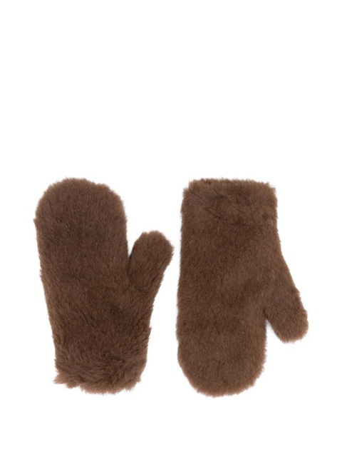 Max Mara teddy-textured gloves - Brown - zdjęcie produktu nr 1
