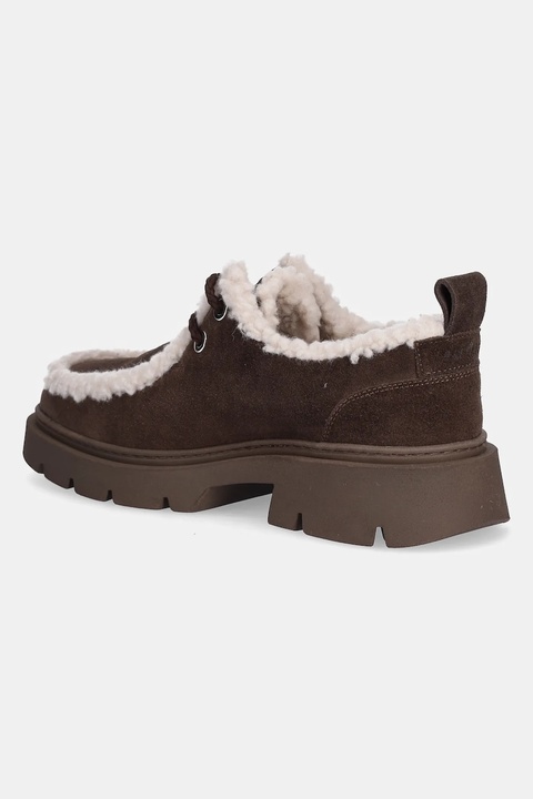 Inuikii półbuty zamszowe Wallabee Curly damskie kolor brązowy na płaskim obcasie 1015.003.0011.150 - zdjęcie produktu nr 2