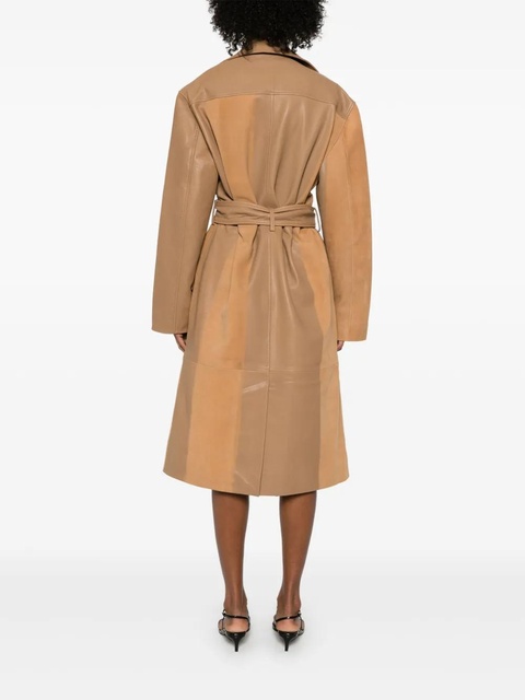 Christopher Esber scuffed-leather coat - Brown - zdjęcie produktu nr 2