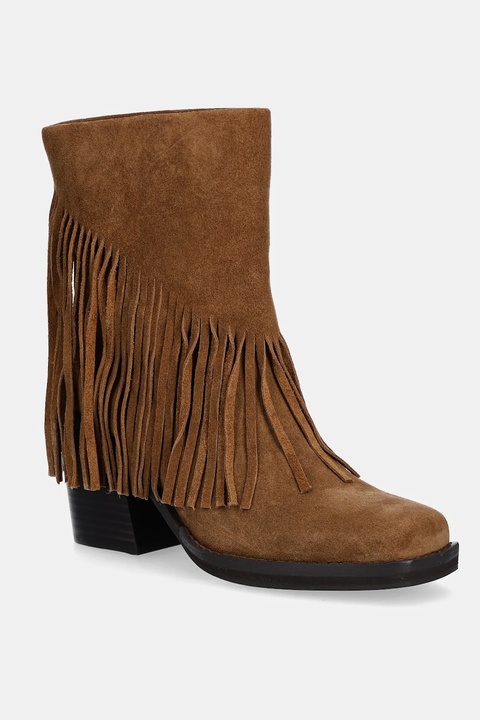 Steve Madden botki zamszowe Pia-F damskie kolor brązowy na słupku 11004805 - zdjęcie produktu nr 1