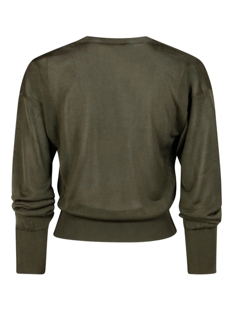 AMIRI v-neck ribbed knit sweater - Green - zdjęcie produktu nr 1