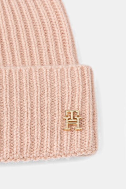 Tommy Hilfiger czapka kaszmirowa kolor różowy AW0AW17772 - zdjęcie produktu nr 2