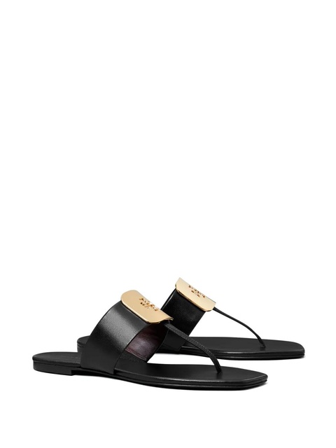 Tory Burch Georgia logo-debossed flip flops - Black - zdjęcie produktu nr 1