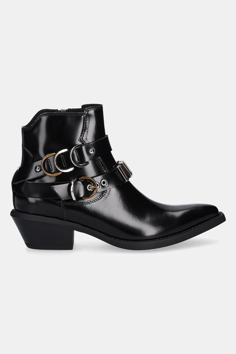 Pinko botki skórzane Tex 13 damskie kolor czarny na słupku SD0343P114Z99 - zdjęcie produktu nr 2