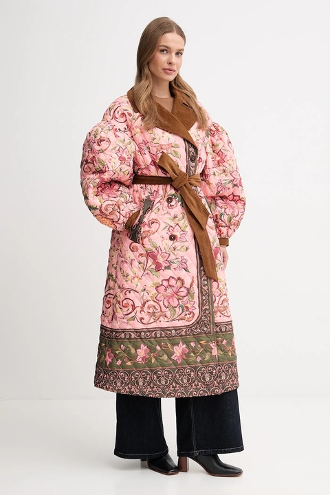 Barbour płaszcz x Farm Rio kolor różowy LQU1870 - zdjęcie produktu nr 2
