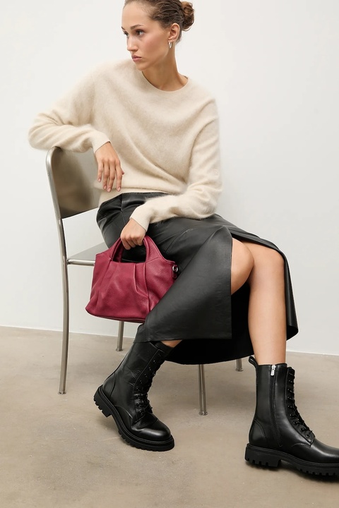 Answear.LAB workery skórzane kolor czarny na platformie - zdjęcie produktu nr 2