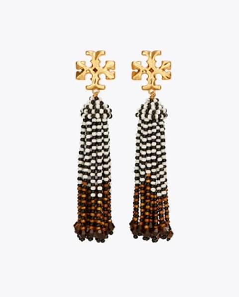 TORY BURCH - Długie kolczyki z frędzlami Roxanne - zdjęcie produktu nr 1