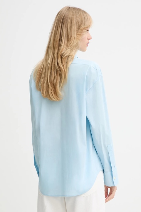 Calvin Klein koszula damska kolor niebieski relaxed z kołnierzykiem klasycznym LV044B160G - zdjęcie produktu nr 2