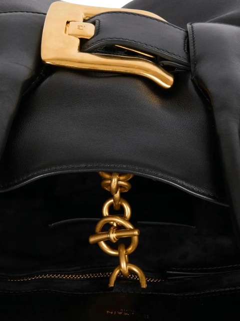 Balmain large Anthem buckle-detailed calfskin tote bag - Black - zdjęcie produktu nr 2
