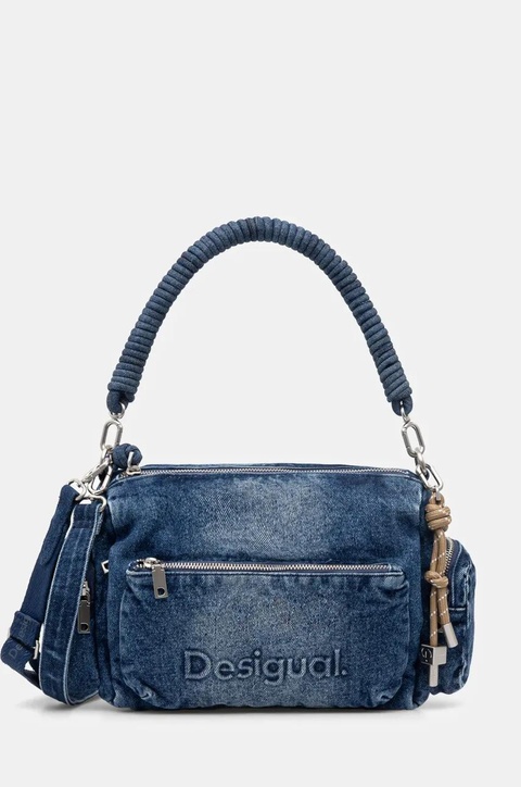 Desigual torebka HALF LOGO kolor niebieski 25SAXD22 - zdjęcie produktu nr 2