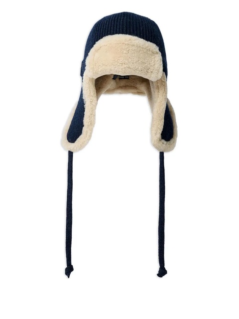 Miu Miu logo motif trapper hat - Blue - zdjęcie produktu nr 1