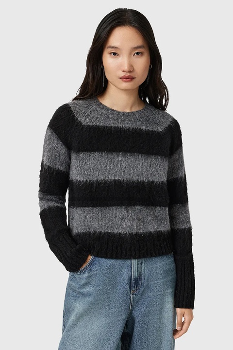 AllSaints sweter z dodatkiem wełny LOU damski kolor czarny W053KD - zdjęcie produktu nr 1