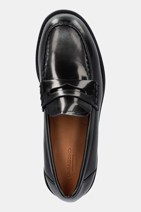 Vagabond Shoemakers mokasyny skórzane LINN damskie kolor szary na płaskim obcasie 6036-004-18 - zdjęcie produktu nr 1