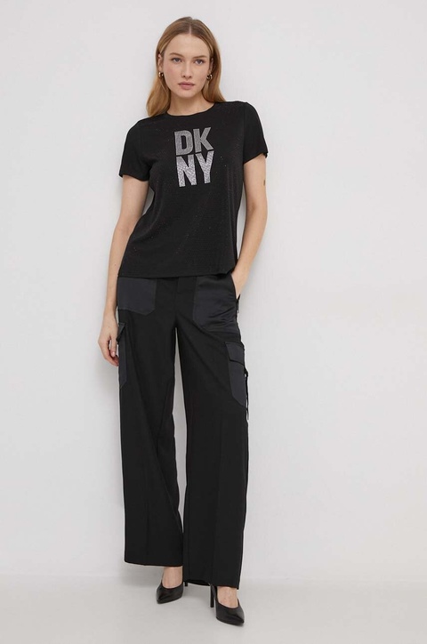 Dkny t-shirt damski kolor czarny P3JHXDNA - zdjęcie produktu nr 2