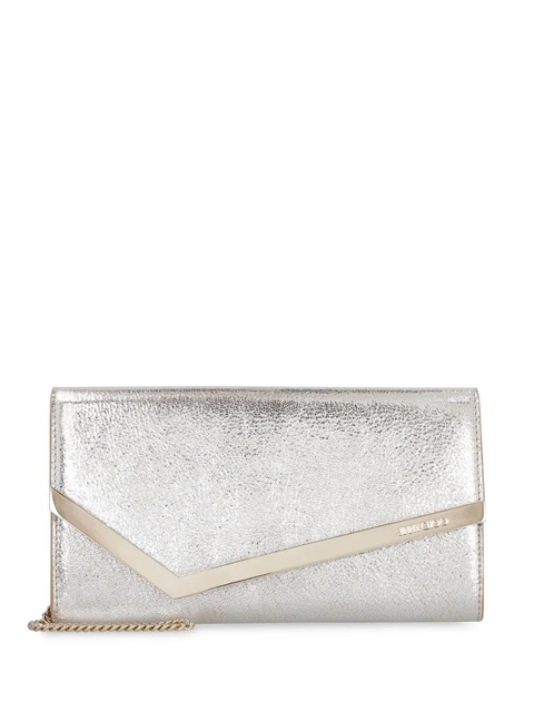 Jimmy Choo Emmie leather clutch bag - Metallic - zdjęcie produktu nr 1