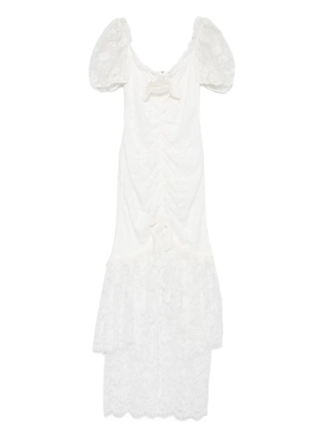 Alessandra Rich puff-sleeve lace maxi dress - White - zdjęcie produktu nr 1