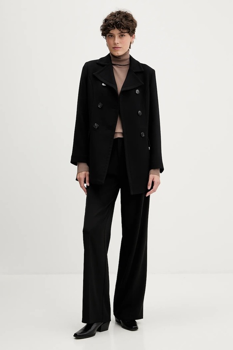 Sisley sweter damski kolor brązowy lekki z golfem 17Q3M2178 - zdjęcie produktu nr 2