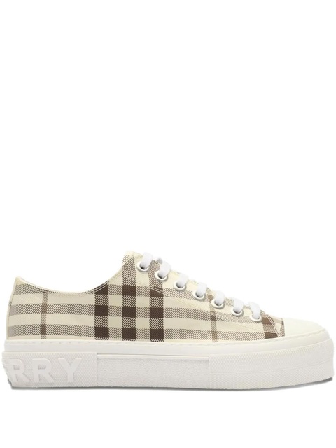 Burberry check embossed-logo sneakers - Neutrals - zdjęcie produktu nr 1