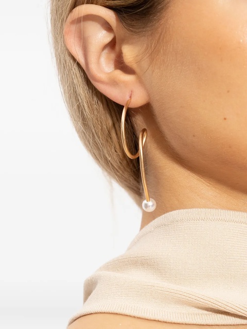 Cult Gaia Tazia pearl-embellished twisted hoop earrings - Gold - zdjęcie produktu nr 2
