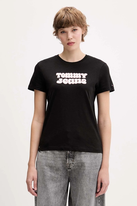 Tommy Jeans t-shirt damski kolor czarny DW0DW21956 - zdjęcie produktu nr 1