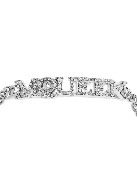 Alexander McQueen crystal-embellished bracelet - Silver - zdjęcie produktu nr 2