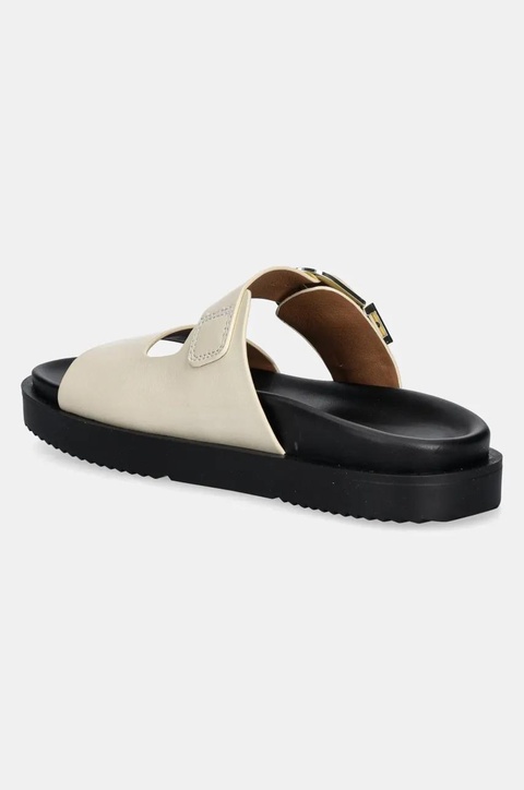 Tommy Hilfiger klapki skórzane LEATHER SPORTY MULE damskie kolor beżowy FW0FW08512 - zdjęcie produktu nr 2