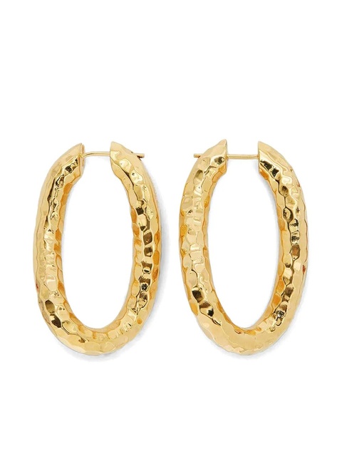 Jil Sander hammered hoop earrings - Gold - zdjęcie produktu nr 1