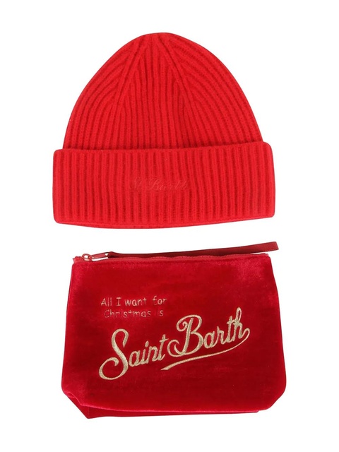 MC2 Saint Barth ribbed velvet beanie pouch (set of two) - Red - zdjęcie produktu nr 2