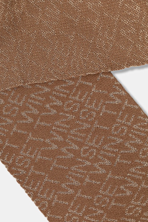 Twinset szalik z domieszką wełny damski kolor brązowy wzorzysty 252TA4251 - zdjęcie produktu nr 2