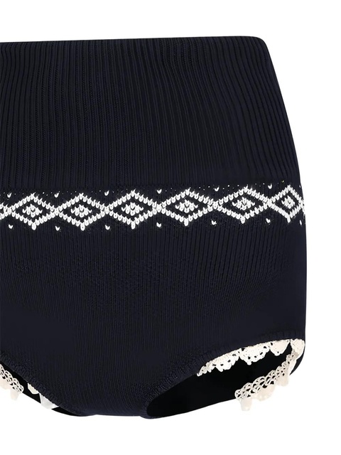Magda Butrym geometric-print ribbed shorts - Blue - zdjęcie produktu nr 2