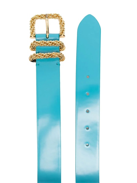 BY FAR Katina leather buckle belt - Blue - zdjęcie produktu nr 2