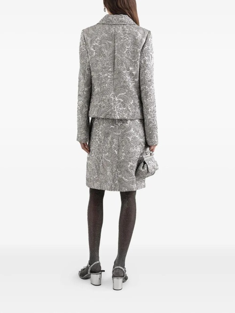 Dolce & Gabbana floral-jacquard lamé skirt - Silver - zdjęcie produktu nr 2
