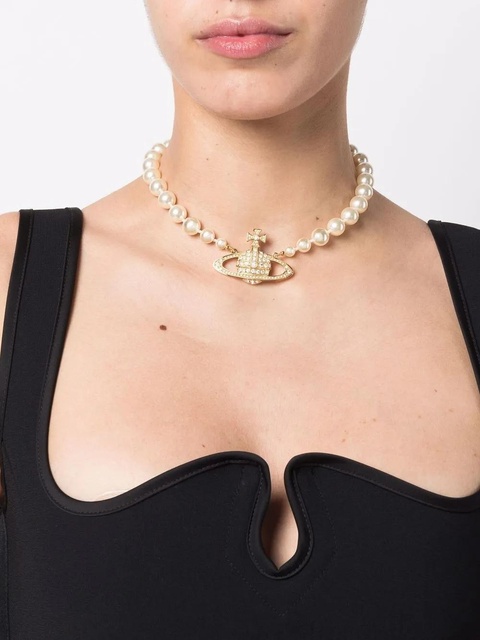 Vivienne Westwood Bas Relief pearl-chain choker - White - zdjęcie produktu nr 2
