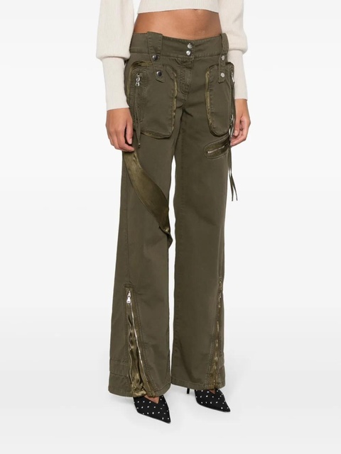 Blumarine satin-insert cargo trousers - Green - zdjęcie produktu nr 2