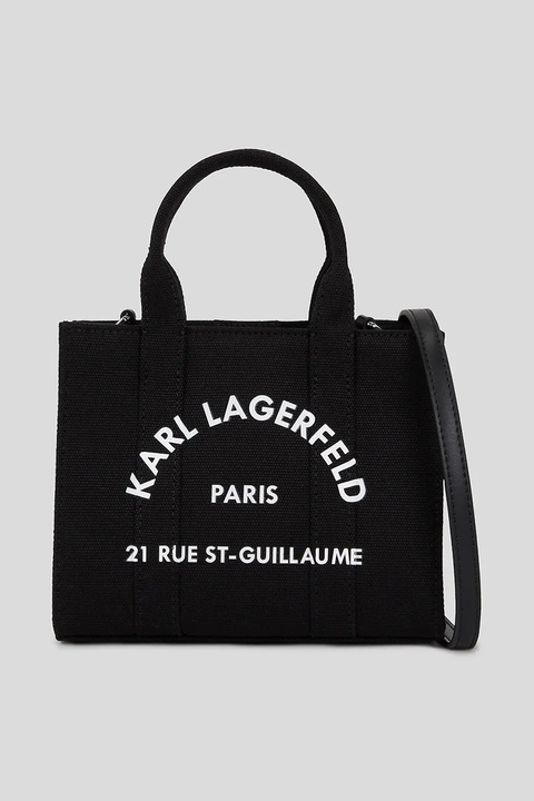 Karl Lagerfeld torebka bawełniana kolor czarny A3W50118 - zdjęcie produktu nr 1