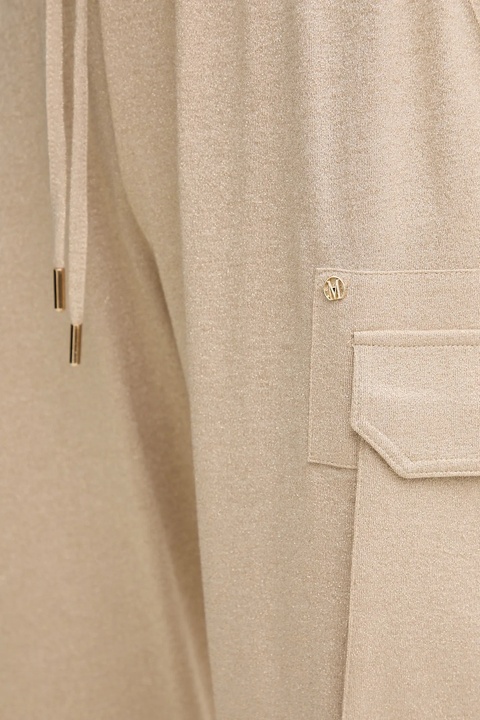 Marc Aurel spodnie damskie kolor beżowy high waist 1844-7000-73813 - zdjęcie produktu nr 2