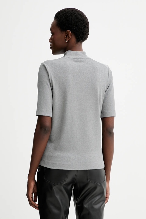 Marc O'Polo t-shirt damski kolor szary z półgolfem 510217451255 - zdjęcie produktu nr 1