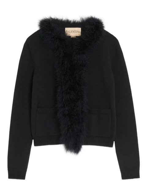 Valentino Garavani feather wool cardigan - Black - zdjęcie produktu nr 1