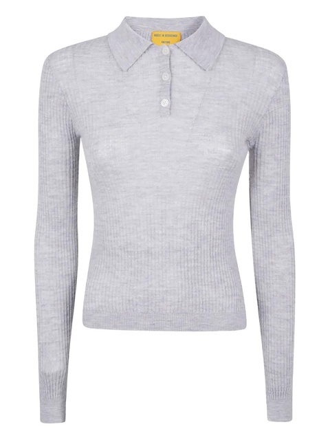Guest In Residence ribbed polo neck top - Grey - zdjęcie produktu nr 1