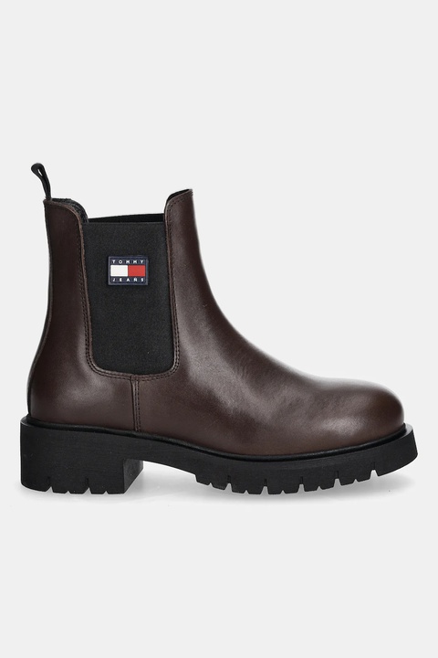 Tommy Jeans sztyblety TJW CHELSEA LEATHER BOOT damskie kolor brązowy na płaskim obcasie EN0EN02825 - zdjęcie produktu nr 2