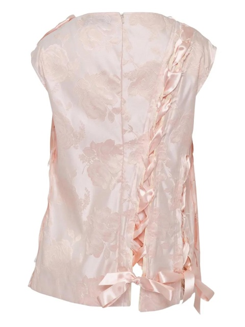 Simone Rocha ribbon brocade unraveling top - Pink - zdjęcie produktu nr 2