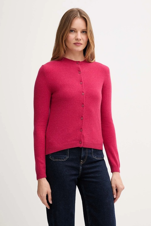 United Colors of Benetton kardigan z dodatkiem wełny damski kolor różowy lekki 102HD502B - zdjęcie produktu nr 1