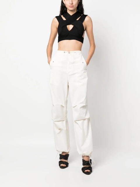 Balmain cut-out ribbed cropped top - Black - zdjęcie produktu nr 1